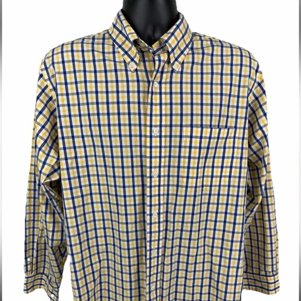 Brooks Brothers Yellow and Blue Plaid Shirt‎